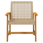 Sillas de jardín 2 uds madera de acacia y ratán sintético beige