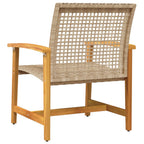 Sillas de jardín 2 uds madera de acacia y ratán sintético beige