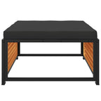 Taburete de jardín con cojín madera acacia 68x68x30 cm