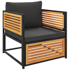 Sillón de jardín con cojines madera maciza de acacia
