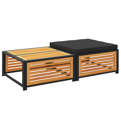 Garden table with acacia solid wood stool