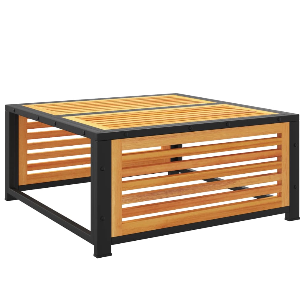 Mesa de jardín de madera maciza de acacia 68x68x30 cm