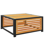 Mesa de jardín de madera maciza de acacia 68x68x30 cm