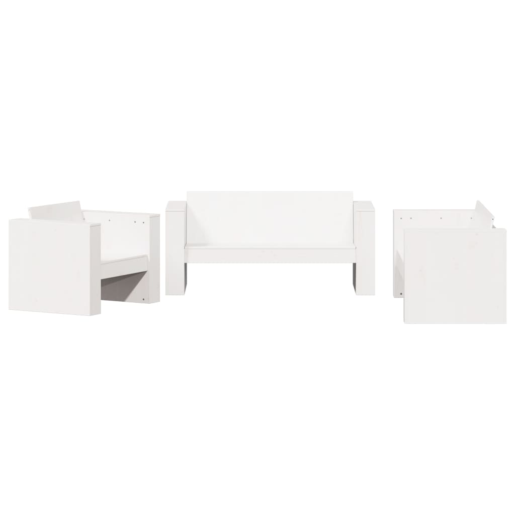 Juego de muebles de jardín 2 piezas madera maciza pino blanco
