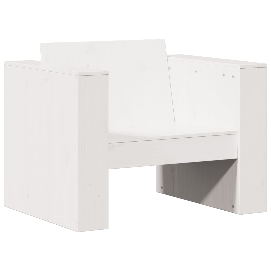 Juego de muebles de jardín 2 piezas madera maciza pino blanco