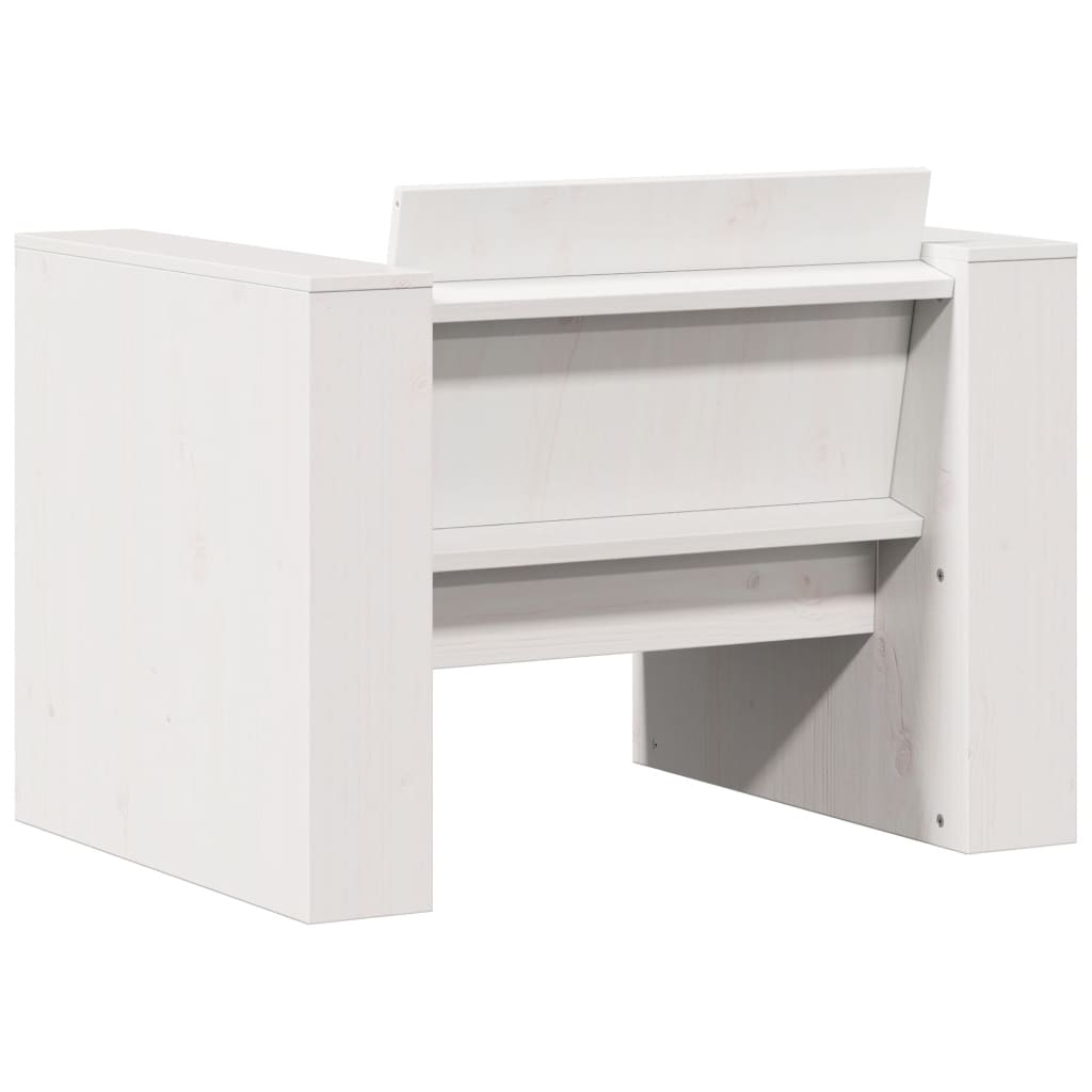 Juego de muebles de jardín 2 piezas madera maciza pino blanco