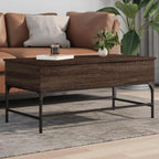 Mesa centro madera ingeniería y hierro gris Sonoma 80x80x45 cm