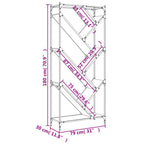 Estantería de madera de ingeniería y metal negro 79x30x180 cm