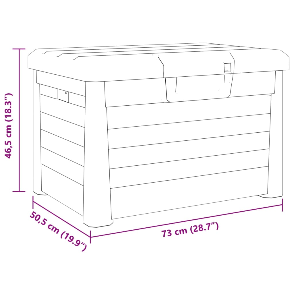 Baúl para cojines polipropileno gris 73x50,5x46,5 cm