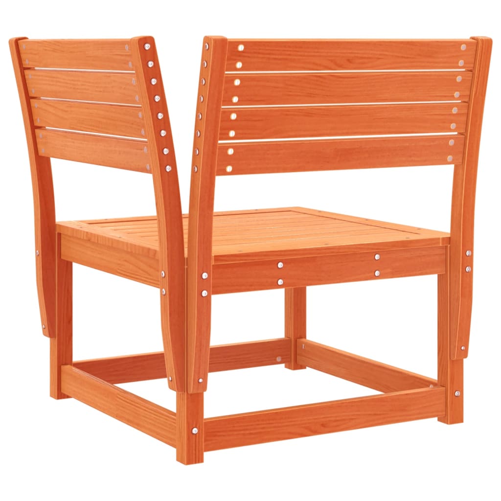 Juego de muebles jardín 7 pzas madera maciza pino marrón cera