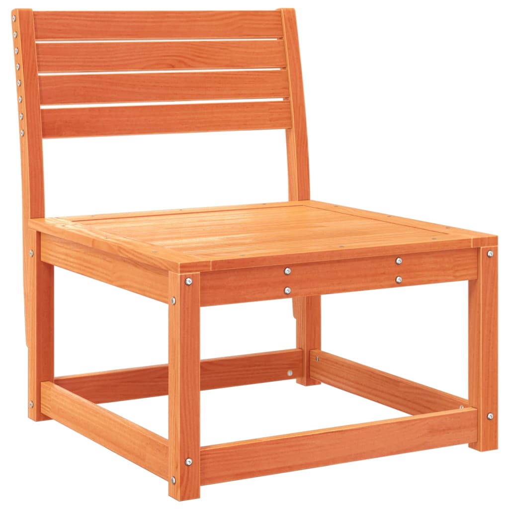 Juego de muebles jardín 7 pzas madera maciza pino marrón cera