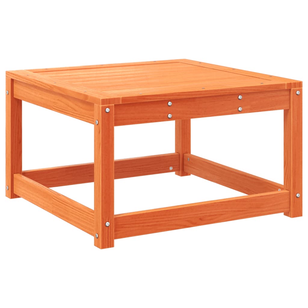 Juego de muebles jardín 7 pzas madera maciza pino marrón cera
