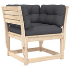 Muebles de jardín 8 pzas y cojines madera maciza pino