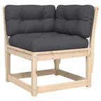 Muebles de jardín 8 pzas y cojines madera maciza pino