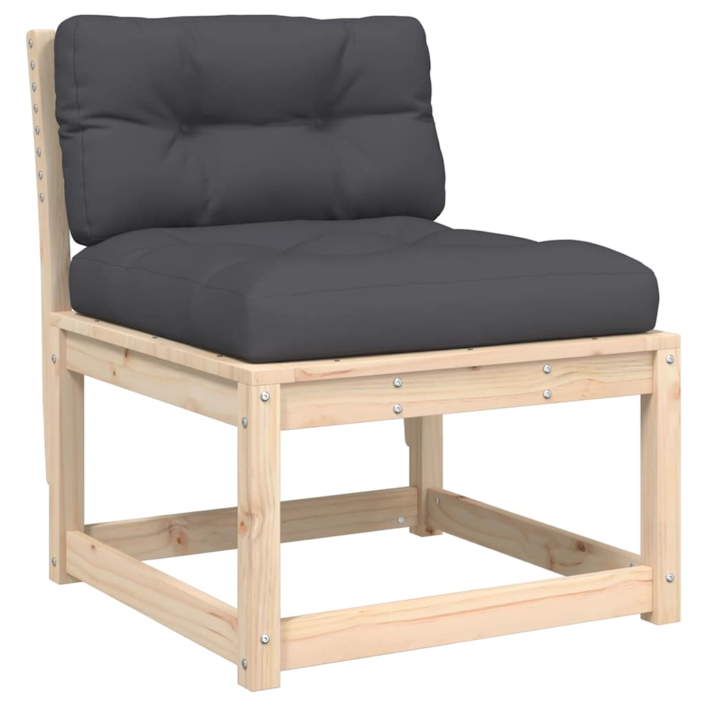 Muebles de jardín 8 pzas y cojines madera maciza pino