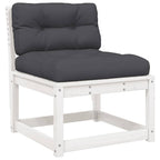 Set sofás jardín 5 pzas con cojines madera maciza pino blanco