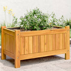 Jardinera con forro madera maciza de acacia 100x50x100 cm
