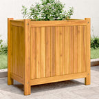 Jardinera con forro madera maciza de acacia 100x50x100 cm