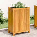 Jardinera con forro madera maciza de acacia 100x50x100 cm