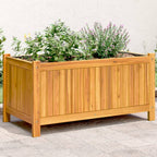 Jardinera con forro madera maciza de acacia 100x50x100 cm