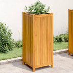 Jardinera con forro madera maciza de acacia 100x50x100 cm