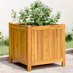 Jardinera con forro madera maciza de acacia 100x50x100 cm