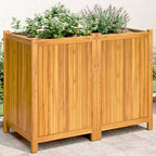 Jardinera con forro madera maciza de acacia 100x50x100 cm