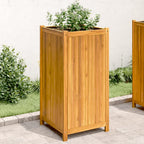 Jardinera con forro madera maciza de acacia 100x50x100 cm