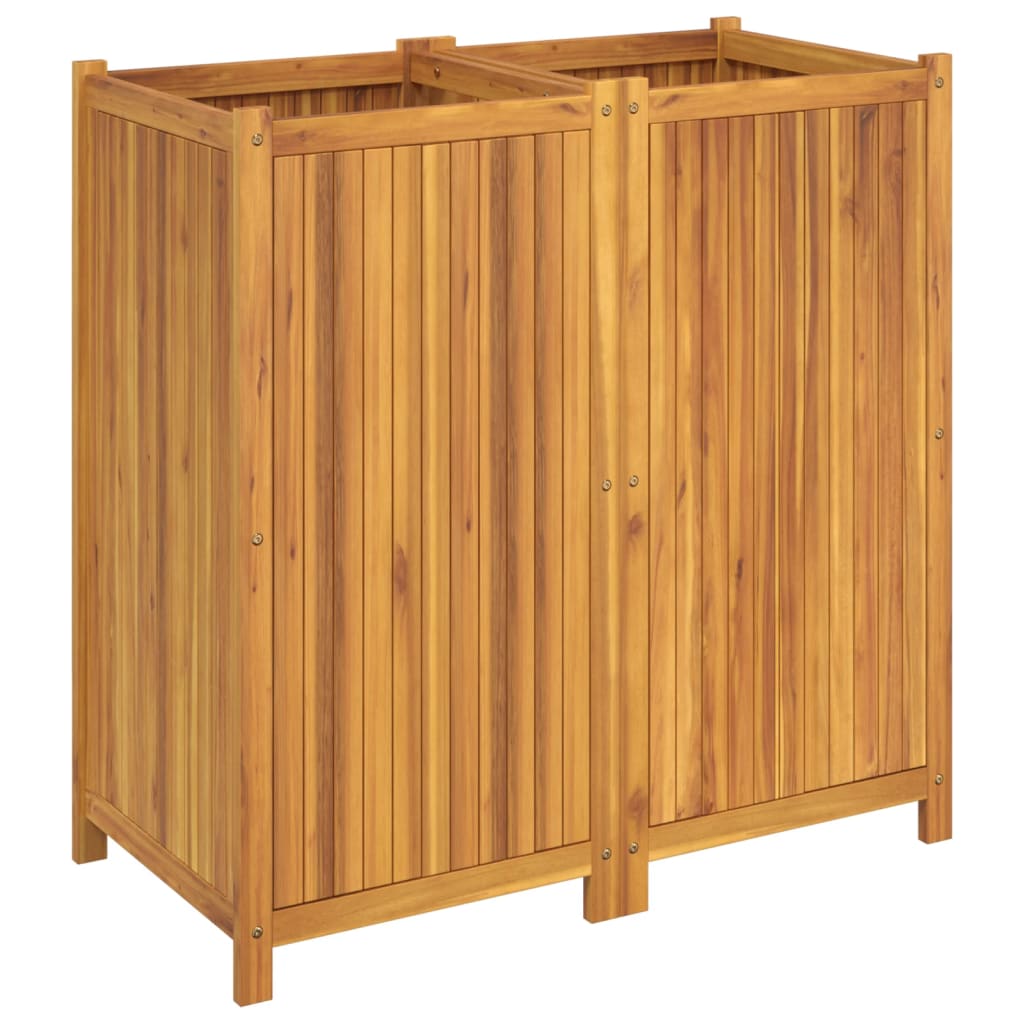 Jardinera con forro madera maciza de acacia 100x50x100 cm
