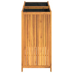 Jardinera con forro madera maciza de acacia 100x50x100 cm