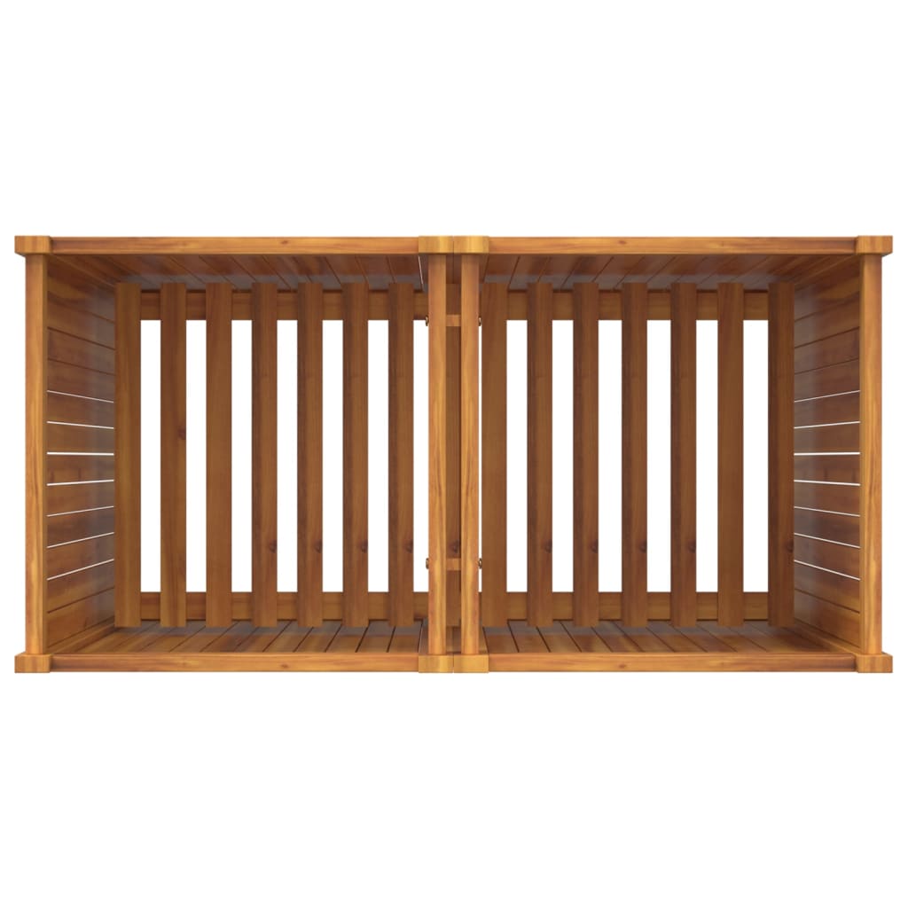 Jardinera con forro madera maciza de acacia 100x50x100 cm