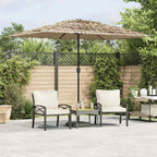 Sombrilla de jardín con luces LED palo de aluminio negra 300 cm