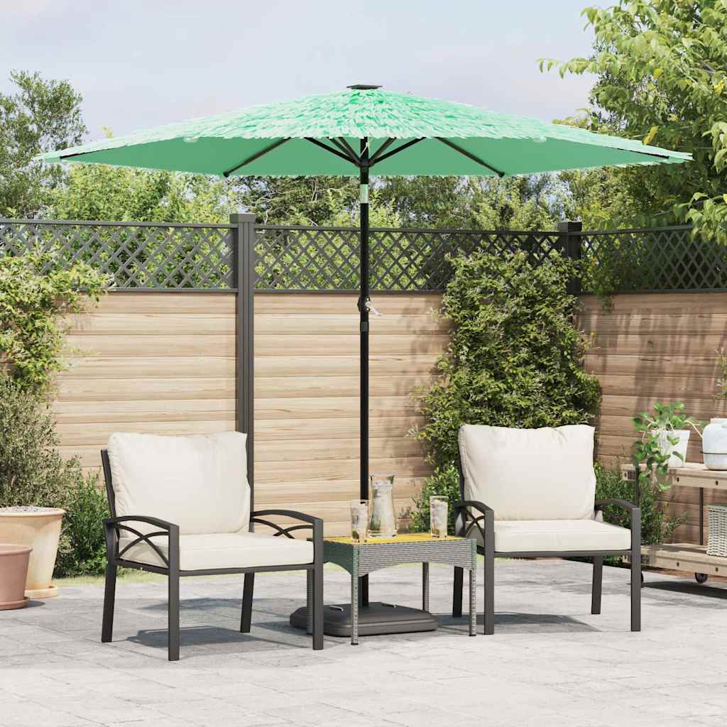 Sombrilla de jardín con luces LED palo de aluminio negra 300 cm
