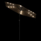 Sombrilla de jardín con LEDs poste acero marrón 223x223x213 cm
