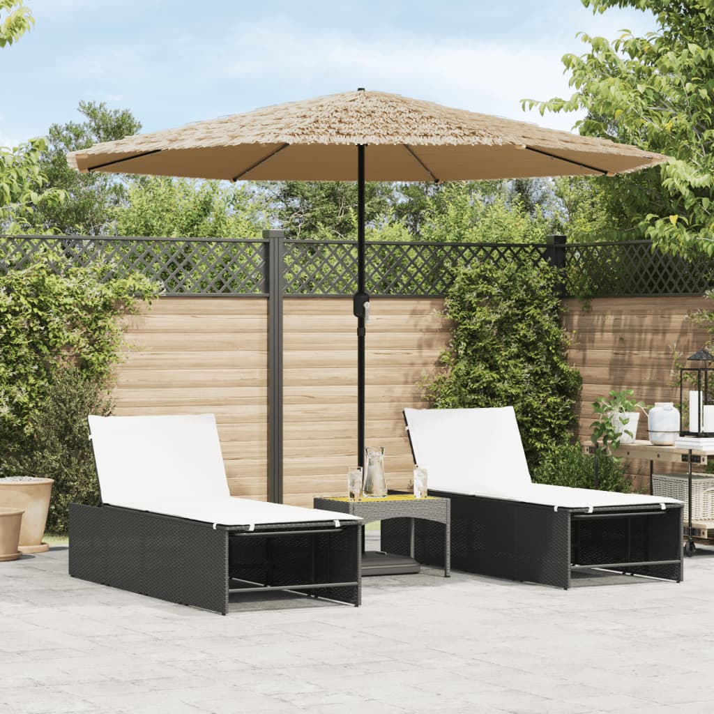 Guarda-sol de jardim com LEDs mastro aço castanho 223x223x213 cm