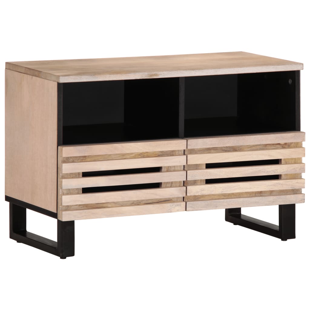 Mueble de TV madera maciza de acacia 100x34x46 cm