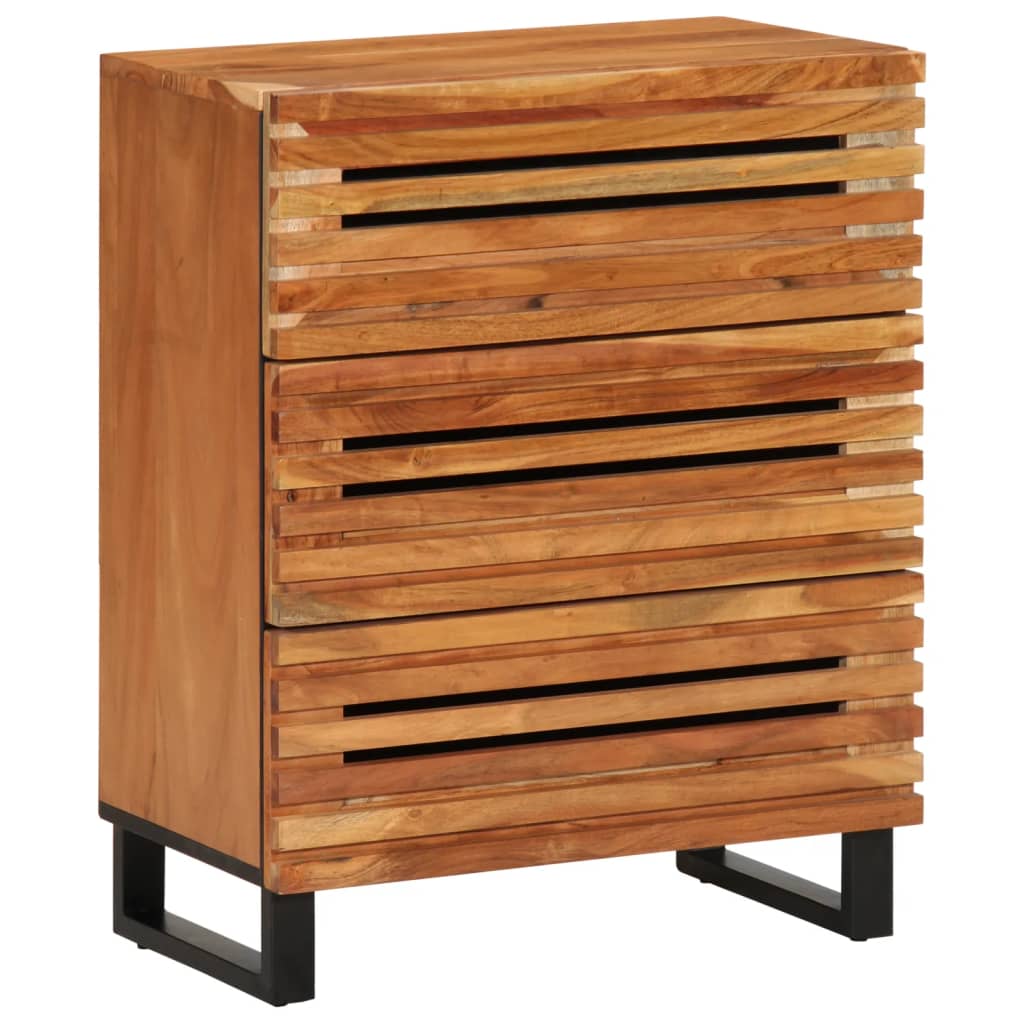 Aparador de madera maciza acacia 38x34x160 cm