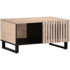 Mesa de centro de madera maciza de mango 80x55x40 cm