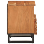 Mesita de noche de madera maciza de acacia 40x34x46 cm