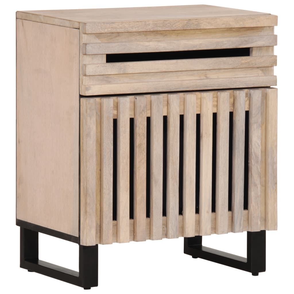 Mesita de noche de madera maciza de mango 40x35x55 cm