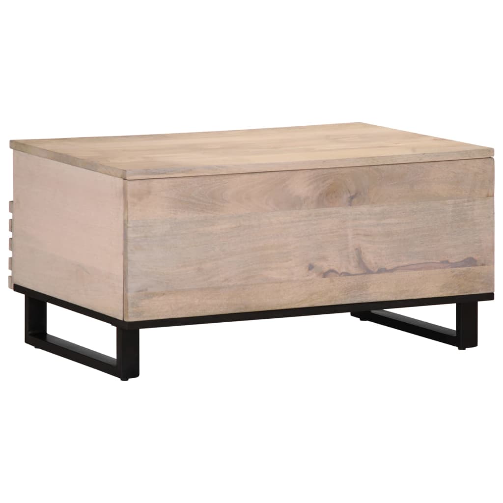 Mesa de centro de madera maciza de mango 80x55x40 cm