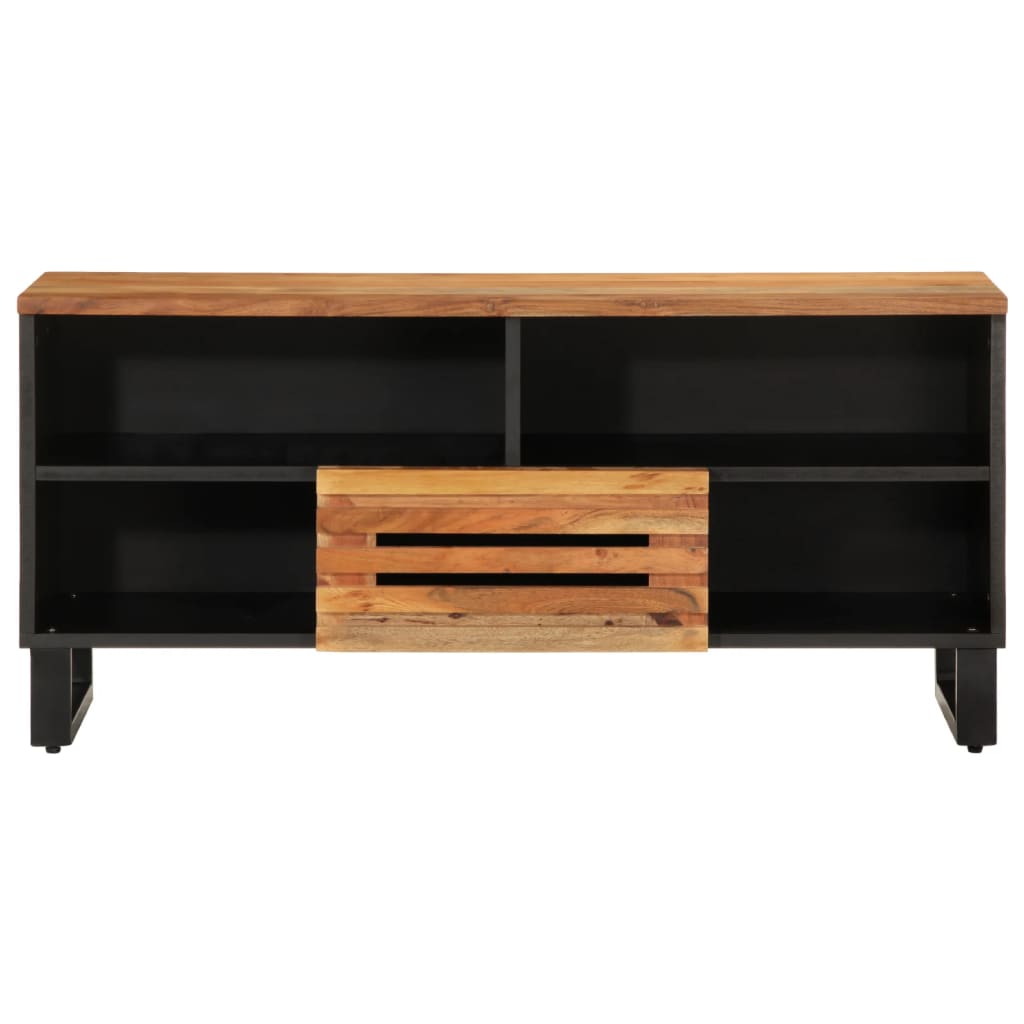 Mueble de TV madera maciza de acacia 100x34x46 cm