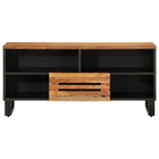 Mueble de TV madera maciza de acacia 100x34x46 cm