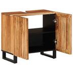 Armario de lavabo para baño madera maciza de acacia 62x34x58 cm