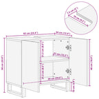 Armario de lavabo para baño madera maciza de acacia 62x34x58 cm
