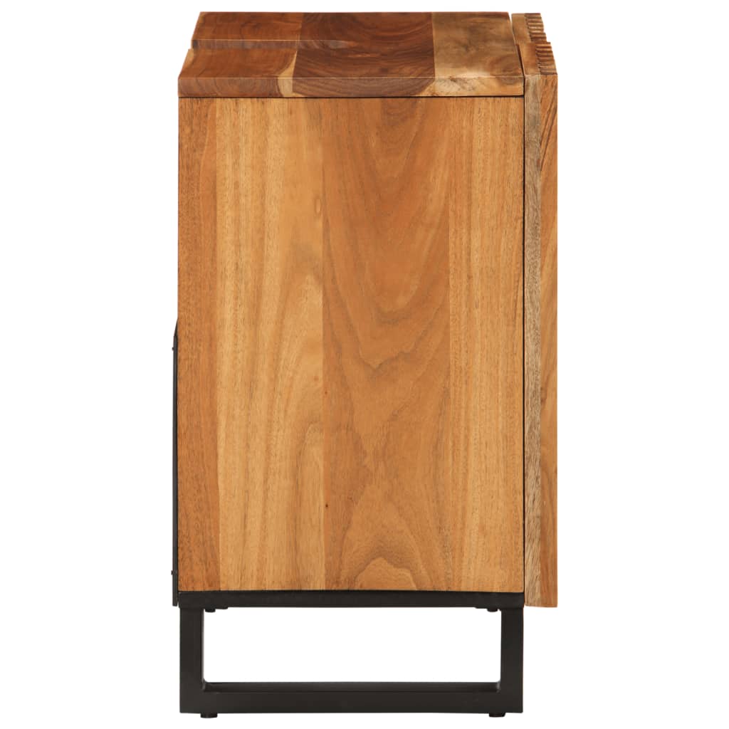 Armario de lavabo para baño madera maciza de acacia 62x34x58 cm