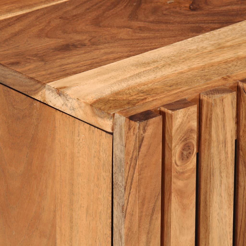 Armario de lavabo para baño madera maciza de acacia 62x34x58 cm