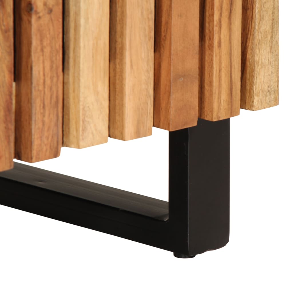Armario de lavabo para baño madera maciza de acacia 62x34x58 cm