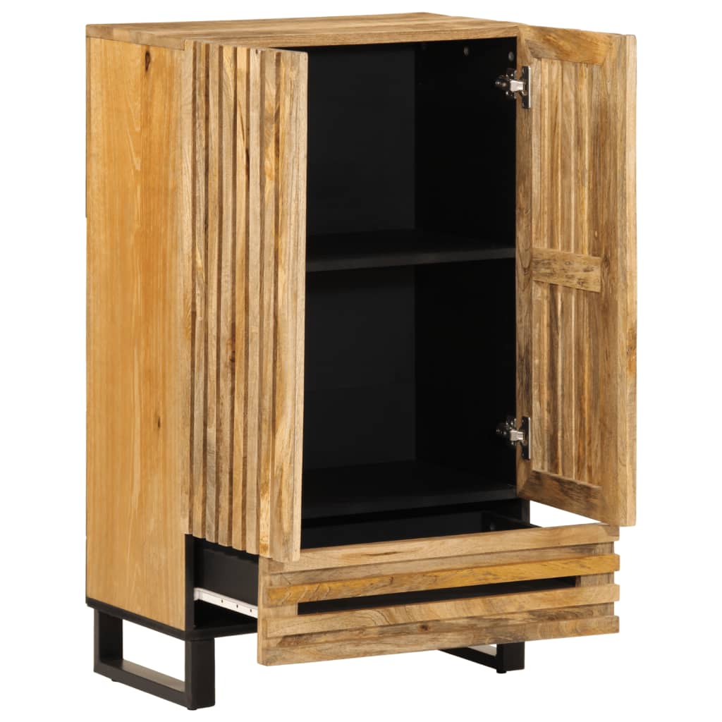 Aparador alto de madera maciza mango rugosa 60x34x100 cm