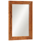 Espejo de baño madera de ingeniería y latón negro 50x70x2,5 cm